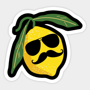 Cool Lemon with mustache Sticker